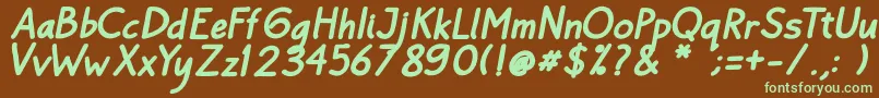 Bayu Prahara Bold BoldItalic Font – Green Fonts on Brown Background