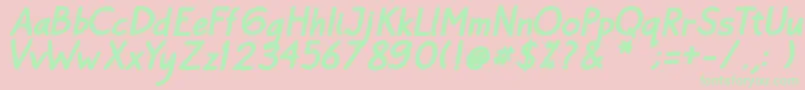 Bayu Prahara Bold BoldItalic-Schriftart – Grüne Schriften auf rosa Hintergrund