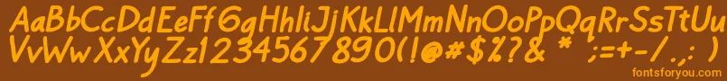 Bayu Prahara Bold BoldItalic Font – Orange Fonts on Brown Background