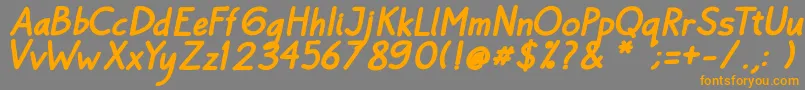 Шрифт Bayu Prahara Bold BoldItalic – оранжевые шрифты на сером фоне