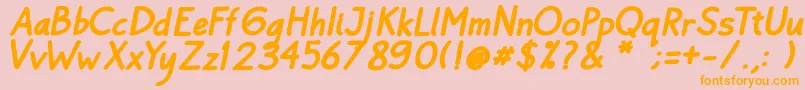 Bayu Prahara Bold BoldItalic-fontti – oranssit fontit vaaleanpunaisella taustalla