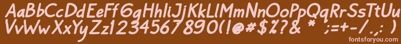 Bayu Prahara Bold BoldItalic-fontti – vaaleanpunaiset fontit ruskealla taustalla