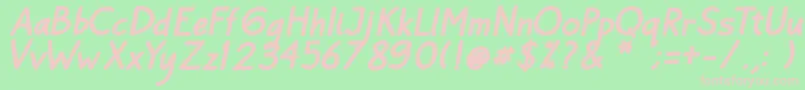 Bayu Prahara Bold BoldItalic-fontti – vaaleanpunaiset fontit vihreällä taustalla