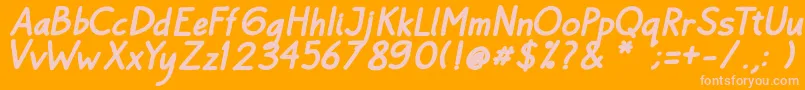 Шрифт Bayu Prahara Bold BoldItalic – розовые шрифты на оранжевом фоне