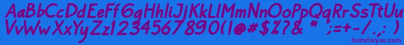 Шрифт Bayu Prahara Bold BoldItalic – фиолетовые шрифты на синем фоне