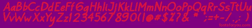 フォントBayu Prahara Bold BoldItalic – 紫の背景に赤い文字