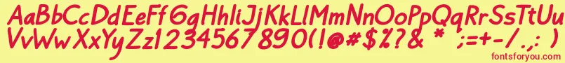 Bayu Prahara Bold BoldItalic Font – Red Fonts on Yellow Background