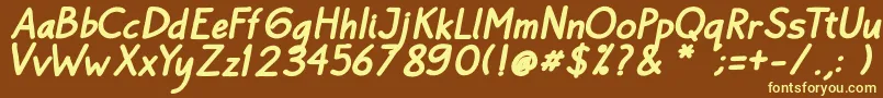 Bayu Prahara Bold BoldItalic Font – Yellow Fonts on Brown Background