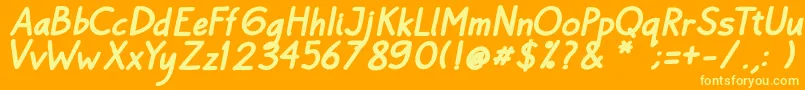 Шрифт Bayu Prahara Bold BoldItalic – жёлтые шрифты на оранжевом фоне