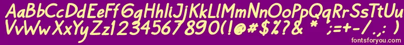 Шрифт Bayu Prahara Bold BoldItalic – жёлтые шрифты на фиолетовом фоне