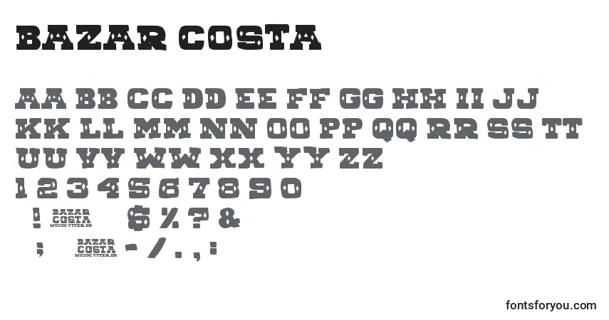 Czcionka BAZAR COSTA – alfabet, cyfry, specjalne znaki