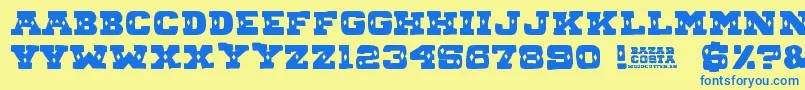 BAZAR COSTA Font – Blue Fonts on Yellow Background