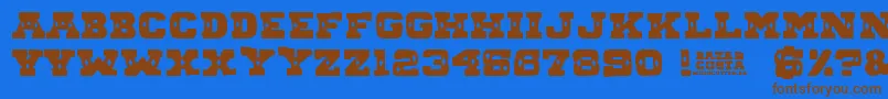 BAZAR COSTA Font – Brown Fonts on Blue Background