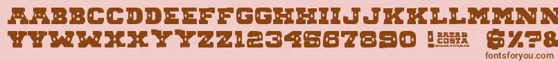 BAZAR COSTA Font – Brown Fonts on Pink Background