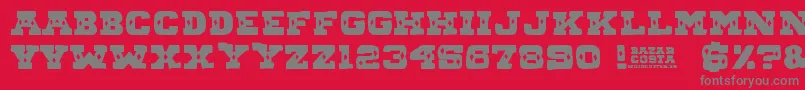 BAZAR COSTA Font – Gray Fonts on Red Background