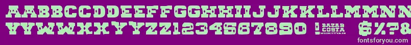 BAZAR COSTA Font – Green Fonts on Purple Background