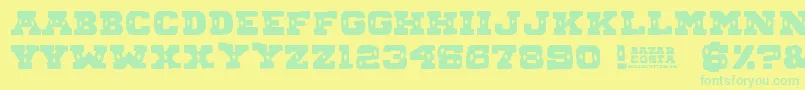 BAZAR COSTA Font – Green Fonts on Yellow Background