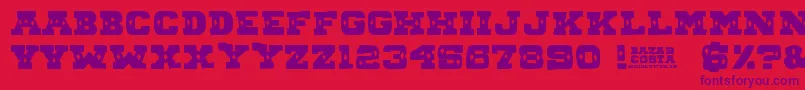 BAZAR COSTA Font – Purple Fonts on Red Background