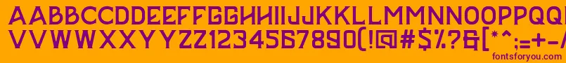 フォントBAZERD – オレンジの背景に紫のフォント