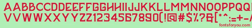 BAZERD Font – Red Fonts on Green Background