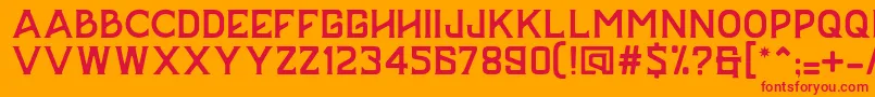 Czcionka BAZERD – czerwone czcionki na pomarańczowym tle