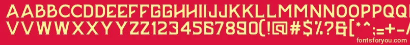 BAZERD Font – Yellow Fonts on Red Background