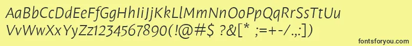 En savoir plus sur la police LeksasansproLightItalic Police LeksasansproLightItalic – polices noires sur fond jaune