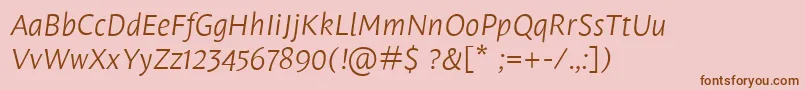 More about LeksasansproLightItalic Font LeksasansproLightItalic Font – Brown Fonts on Pink Background
