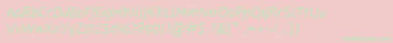 Police LeksasansproLightItalic – polices vertes sur fond rose
