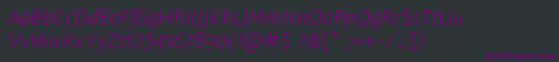 En savoir plus sur la police LeksasansproLightItalic Police LeksasansproLightItalic – polices violettes sur fond noir