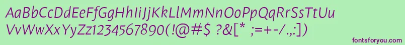 fuente LeksasansproLightItalic – Fuentes Moradas Sobre Fondo Verde