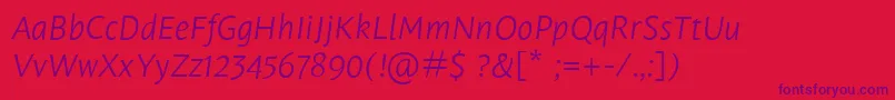 fuente LeksasansproLightItalic – Fuentes Moradas Sobre Fondo Rojo