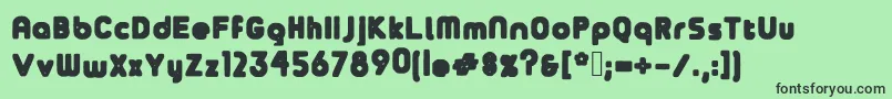 フォントBazyl – 緑の背景に黒い文字