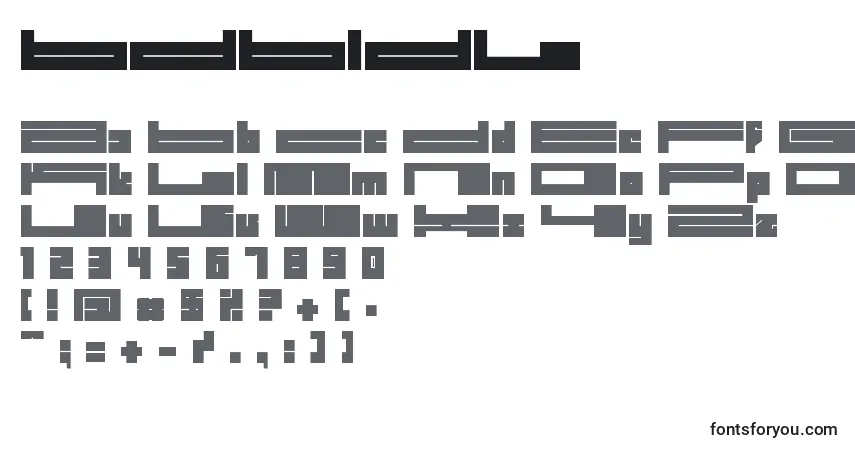 Schriftart BDBIDL   (120856) – Alphabet, Zahlen, spezielle Symbole