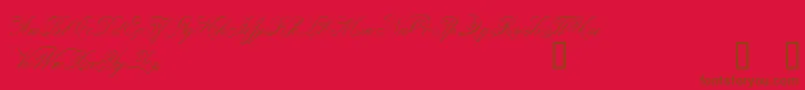 Police be       – polices brunes sur fond rouge