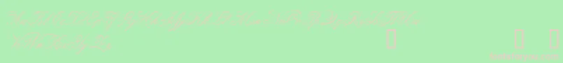 フォントbe       – 緑の背景にピンクのフォント