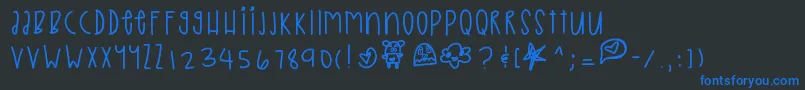 Iceprincess-fontti – siniset fontit mustalla taustalla