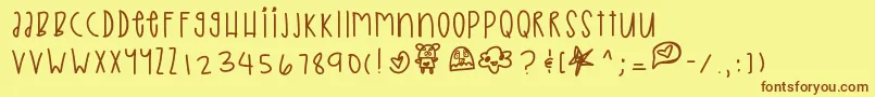 Iceprincess Font – Brown Fonts on Yellow Background