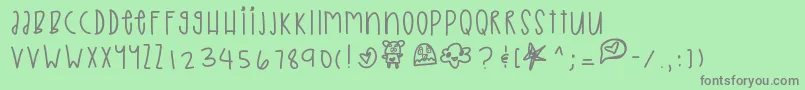 Iceprincess-Schriftart – Graue Schriften auf grünem Hintergrund