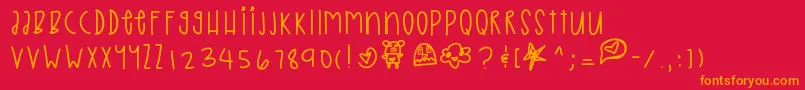Iceprincess Font – Orange Fonts on Red Background