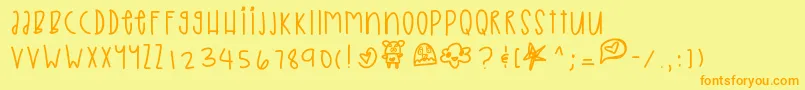 Iceprincess Font – Orange Fonts on Yellow Background