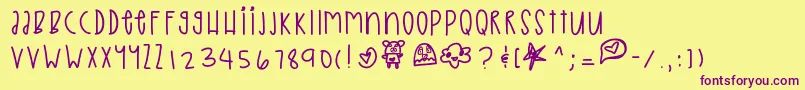 Iceprincess Font – Purple Fonts on Yellow Background