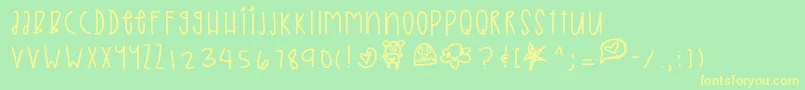 Iceprincess Font – Yellow Fonts on Green Background