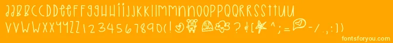 Iceprincess Font – Yellow Fonts on Orange Background