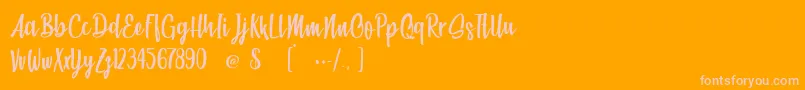 Beach Society Light Font – Pink Fonts on Orange Background