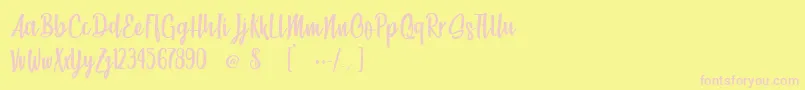 Beach Society Light Font – Pink Fonts on Yellow Background