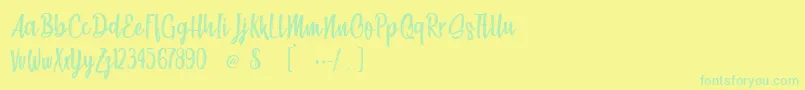 Шрифт Beach Society – зелёные шрифты на жёлтом фоне