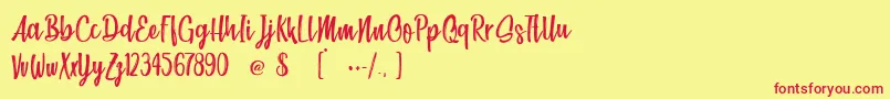Beach Society Font – Red Fonts on Yellow Background