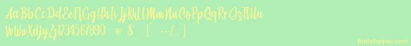 Beach Society Font – Yellow Fonts on Green Background