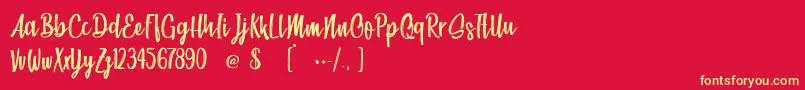 Beach Society Font – Yellow Fonts on Red Background